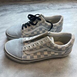 Vans Gray and White Checkered Sneakers